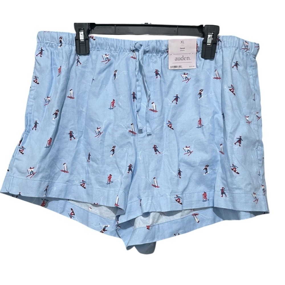 Women's Auden Blue Skiing Winter‎ Sports Flannel Pajama Shorts Size XL NWT - Picture 4 of 5